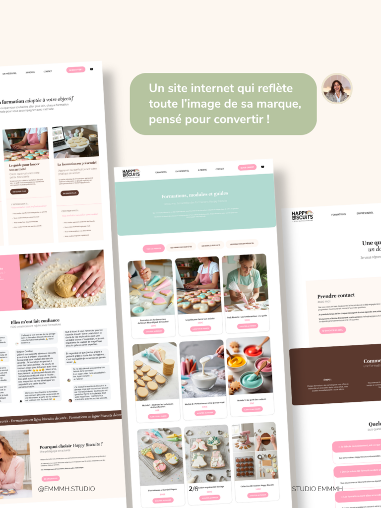 Site internet biscuits décorés pour Happy Biscuits