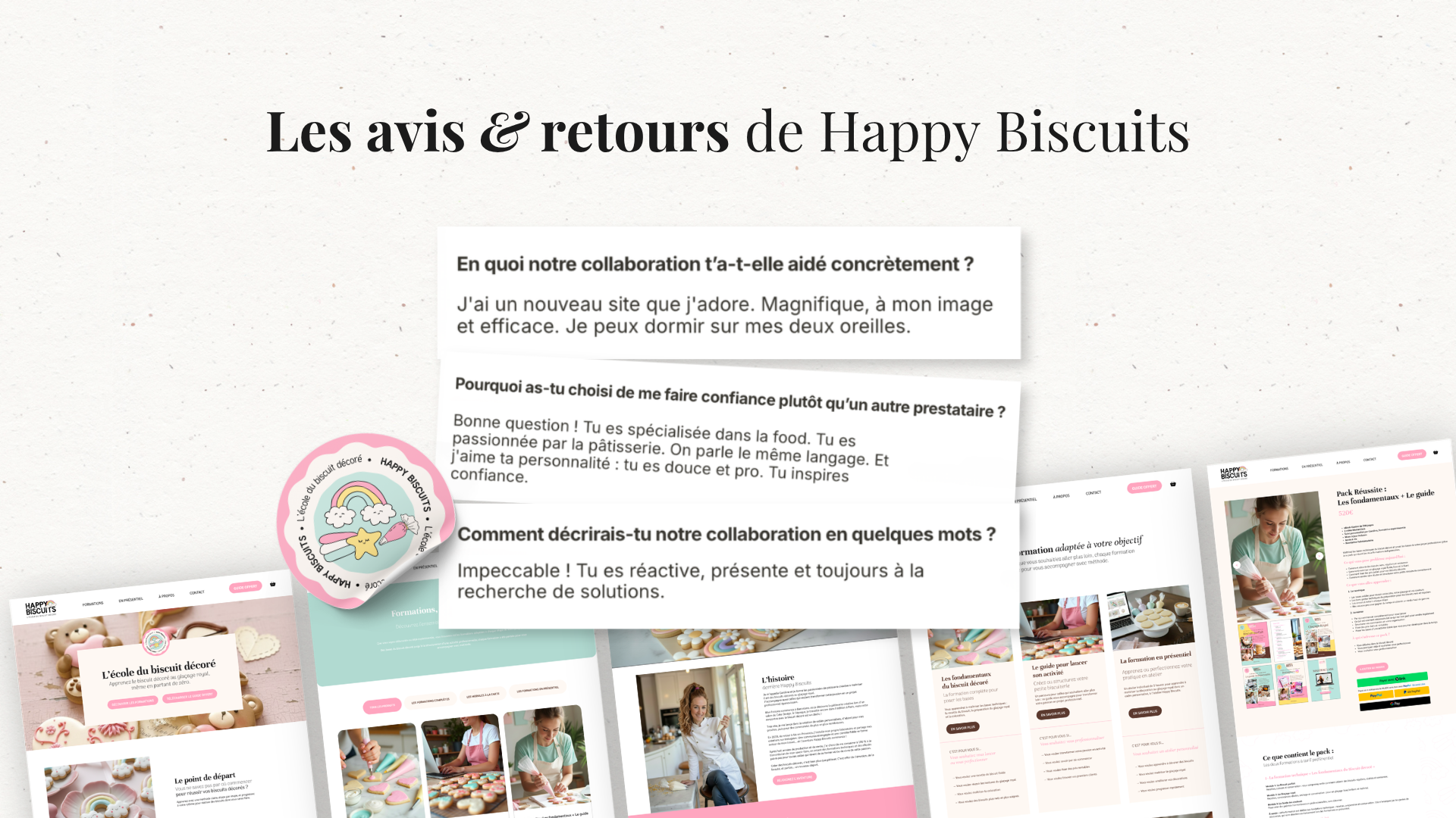Site internet biscuits décorés pour Happy Biscuits