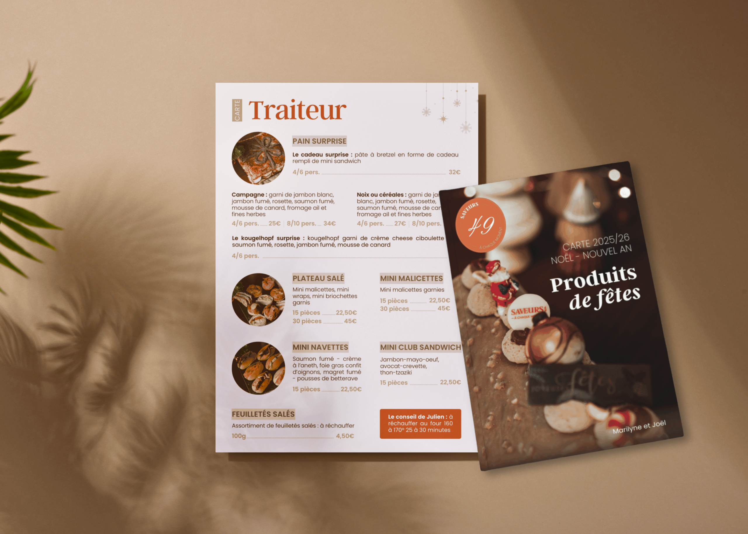Menu de fêtes boulangerie : créer une brochure qui vend