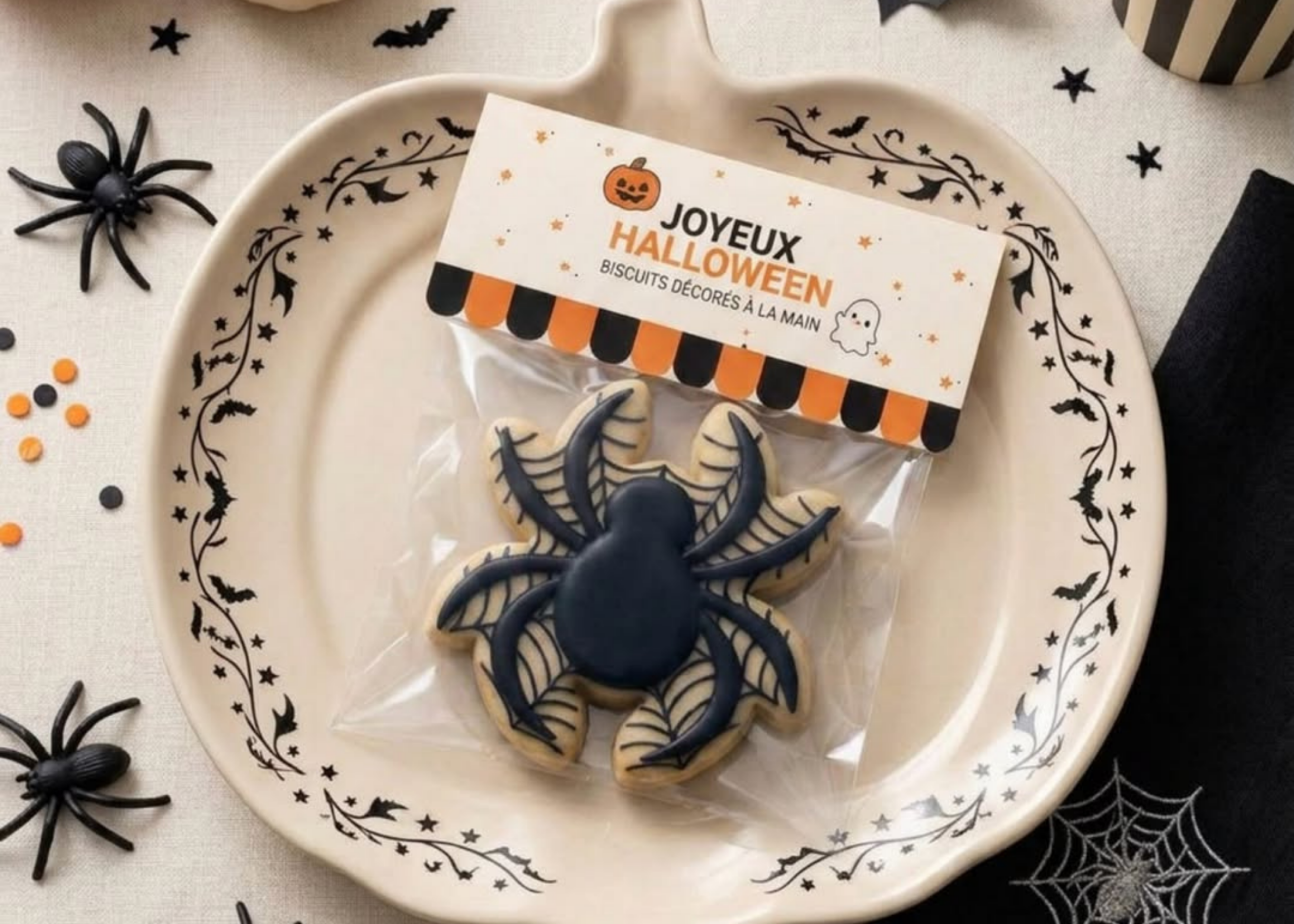 Packaging d’Halloween pour tes biscuits, en gardant ton identité